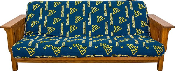 Capa de Futon College Covers Comfort West Virginia Mountaineers, Tamanho Completo (54 x 76 x 6) Adequado para Colchões de 6 e 8