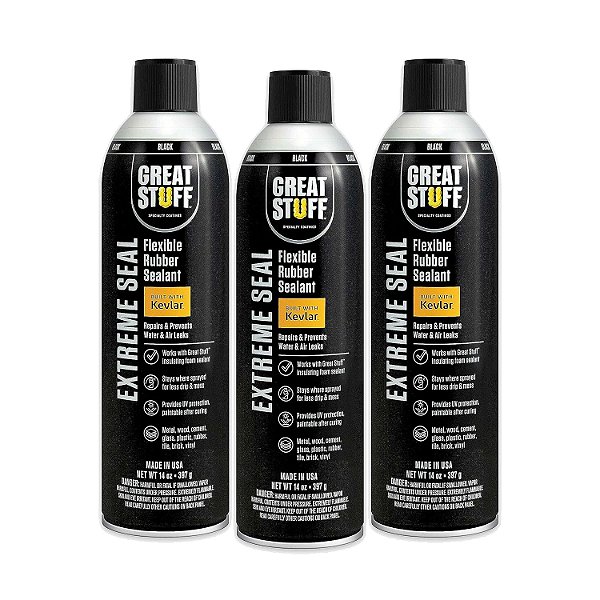 Ótimo Produto™ Selante Extremo em Pacote de 3 - Preto - 14 oz - Aerossol