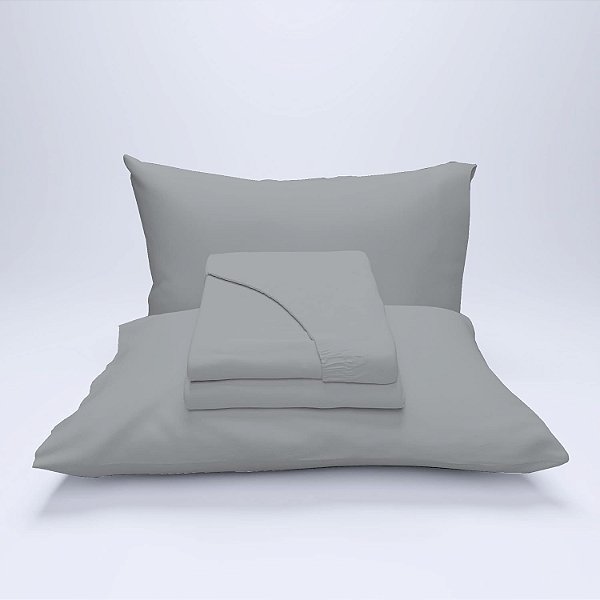 Conjunto de lençóis de luxo de mistura de algodão para cama de solteiro XL, light gray (cinza claro)