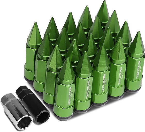 Porcas para Roda de Liga de Alumínio DNA MOTORING LN-ZTL-9028-15-GN 20 Peças M12 x 1,5 com Extensão de Encaixe Profundo, 23mm de Diâmetro Externo/83mm
