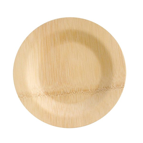 PacknWood 210BVNER7RD - Prato descartável redondo - prato de madeira redondo - pratos de jantar de bambu redondos - prato descartável - prato de jantar de madeira - (7”) - Caixa com