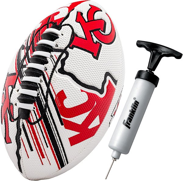 Bolas de Futebol Americano das equipes da NFL da Franklin Sports - Bolas Mini de Juvenil de Todas as Equipes da NFL - Conjunto de bolas de Futebol Americano de 8.5 para Crianças + Bomba de Ar -