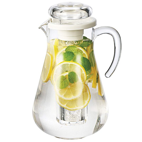 Jarra de Acrílico Service Ideas SWP19SB com Tubo de Gelo, 1,9 Litros (64,2 oz.), Transparente