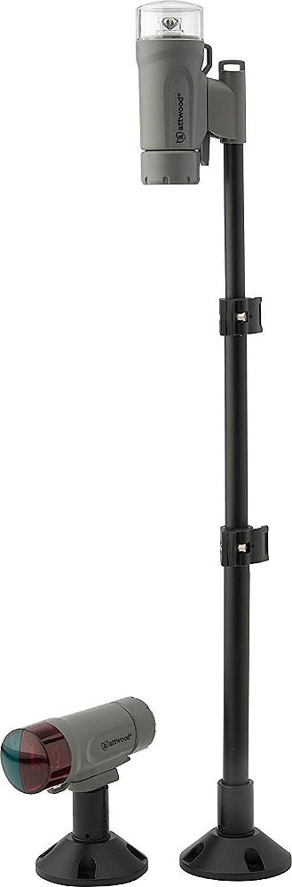 Kit de luz de navegação LED à prova d'água Attwood 14192-7, montado no convés, acabamento cinza marinho.