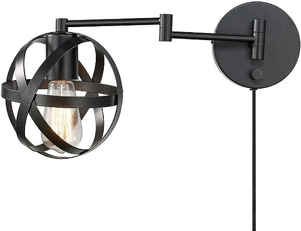 Braço de parede Globe Electric 51544 Tatum, Bronze Escuro, Lâmpada não inclusa