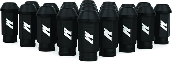 Porcas de roda de alumínio com trava Mishimoto MMLG-15-LOCKBK, M12 x 1,5, preta.
