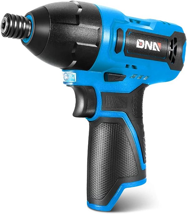 Chave de Impacto Sem Fio 12V DNA MOTORING TOOLS-00161 com Mandril de 1/4 para Projetos DIY e Uso Doméstico, com Luz LED + Interruptor de Avanço/Reverso, Azul (Apen