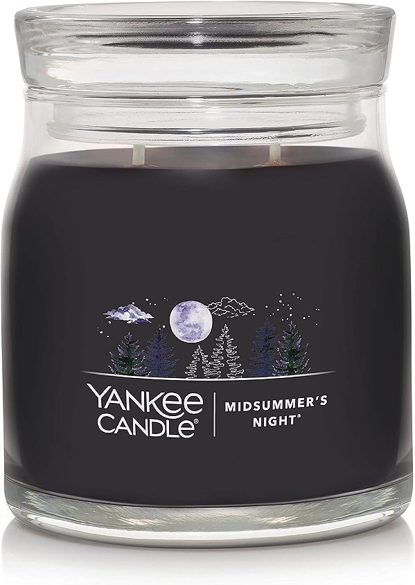 Vela Média Yankee Candle com 2 Pavios com Fragrância de Noite de Meio do Verão, 13oz, 35 Horas de Queima