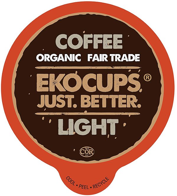 Cápsulas de Café Orgânico EKOCUPS, Café Torrado Claro, Café em dose única para Máquinas Keurig K Cups, Café de Comércio Justo em Cápsulas Recicláveis, 40 Unidades.