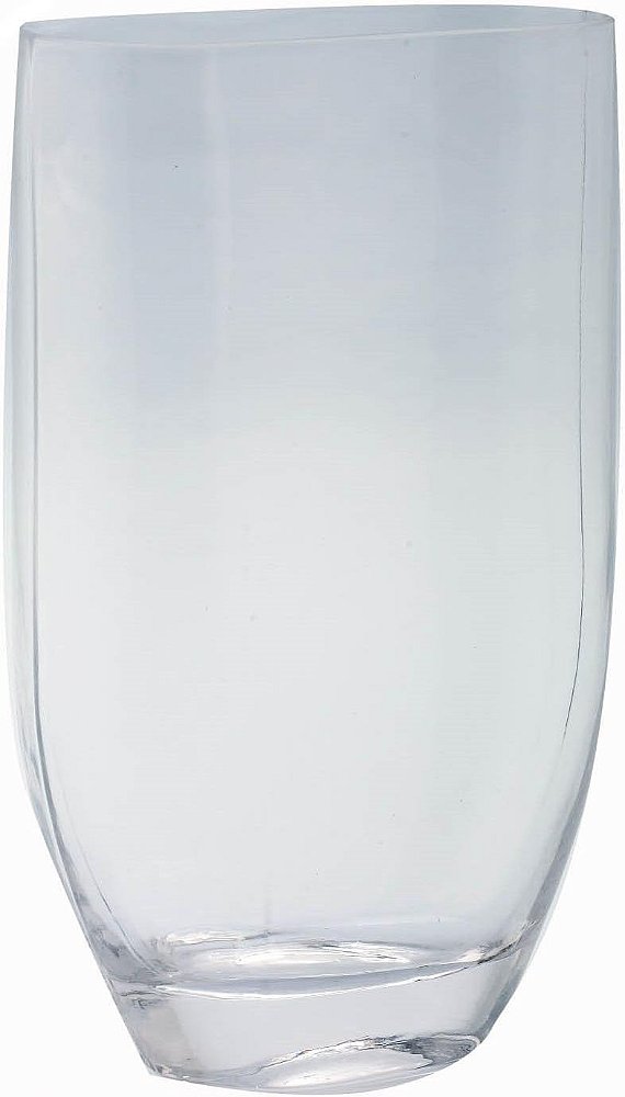 Vaso oval cônico de vidro Diamond Star 6,5 x 3 x 10 transparente