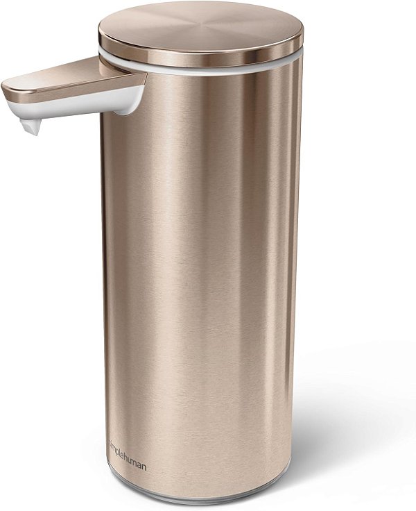 Dispensador de sabonete líquido sem contato recarregável por sensor de 9 oz. de aço inoxidável rosa dourado simplehuman