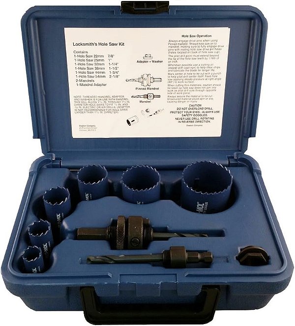 Conjunto de Serras Copo Bi-Metal Disston E0103112 Boxed Blu-Mol, 9 peças - Kit de serralheiro