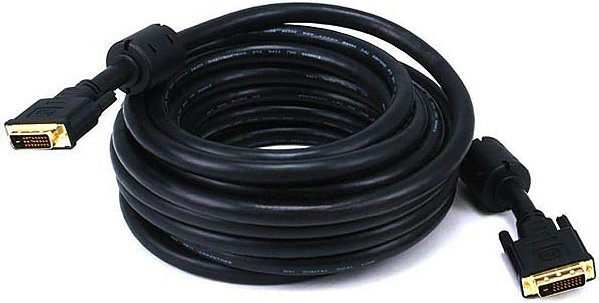 Cabo digital DVI-D Monoprice - Resoluções de até 2048 x 1536, CL2, Dual Link, 9.9 Gbps, 24AWG, 25 pés, Preto