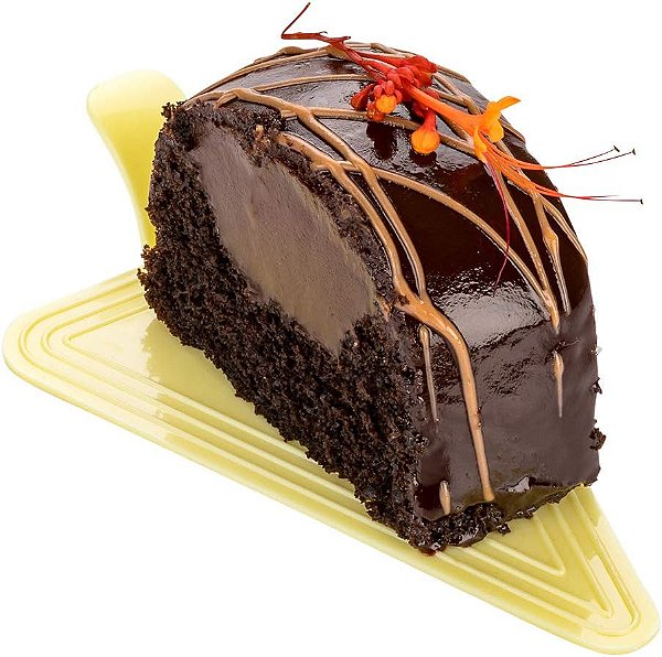Servidor de bolo de plástico Chiffon de Limão em forma de triângulo - 4 1/2 x 3 - Caixa com 100 unidades - Restaurantware