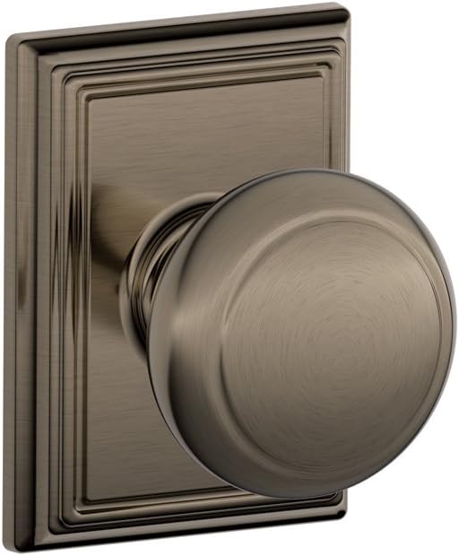 Coleção Addison Andover da Fechadura F10AND620ADD Knob de passagem, Pewter antigo