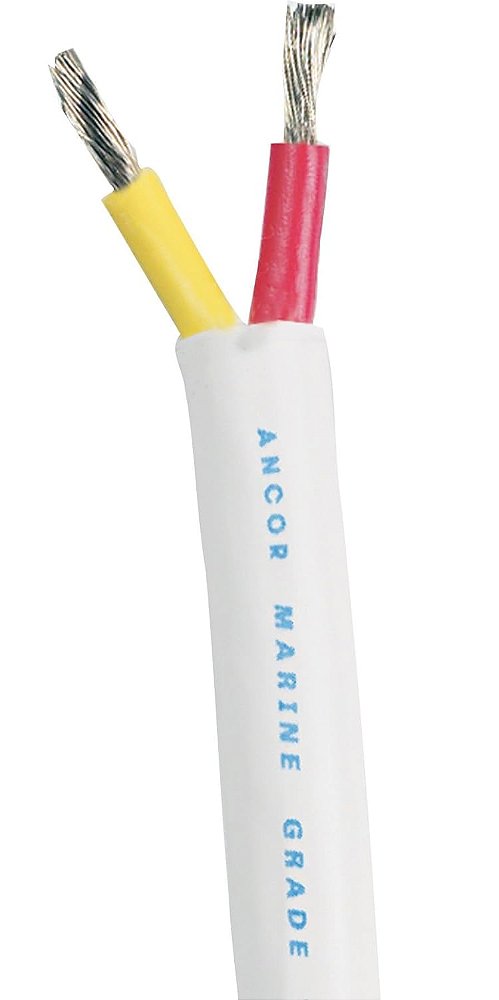 Produtos Ancor Marine Grade 124502: Cabo Duplex de Segurança, 14/2 AWG (2 x 2mm2), Plano - 25 pés, Vermelho/Amarelo.