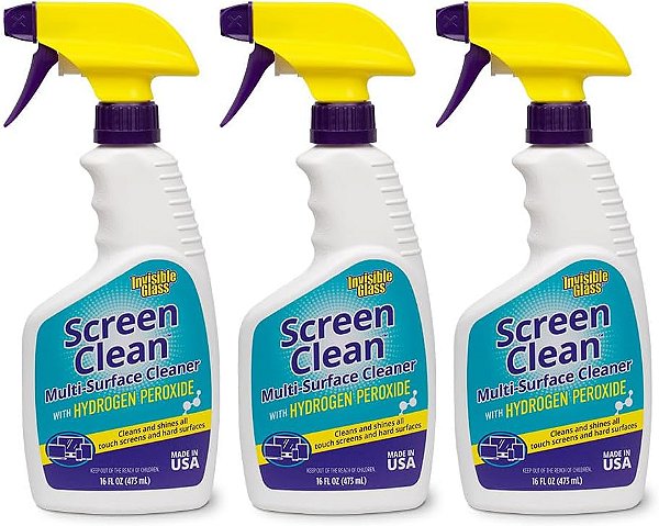 Vidro Invisível 92013-3PK 16-Ounce Screen Clean Multi-Surface Cleaner Perfeito para Telas Sensíveis ao Toque, Limpa Higienicamente Laptops, Smartphones, Tablets e Mais, Embalagem com 3 Unidades.