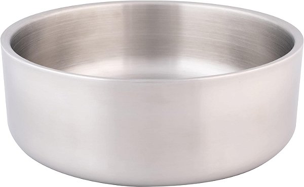 Tigela de cão em aço inoxidável com parede dupla, tigela grande para cães grandes usada como tigela de água ou tigela de comida, com capacidade para 2 litros / 64 oz | Perfeita para