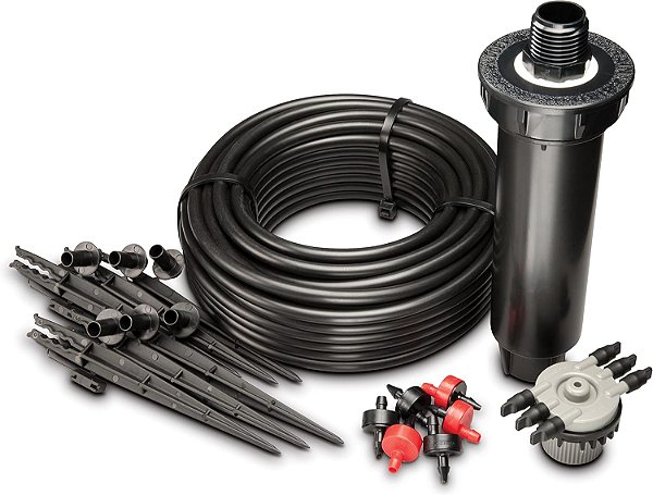 Kit de Conversão de Aspersor de Irrigação por Gotejamento Rain Bird CNV182EMS, Série 1800, de Aspersor Emergente para 6 Emissores de Gotejamento com Tubulação de 1/4
