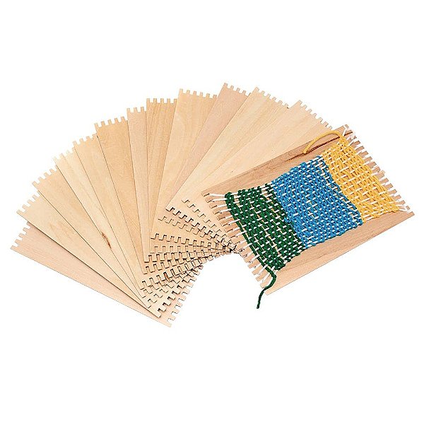 Loom de madeira Colorations RLOOM para iniciantes, conjunto de 12, para crianças, artes e artesanato, tecelagem, atividade artesanal, habilidades motoras, pensamento crítico, cestaria, joalheria,