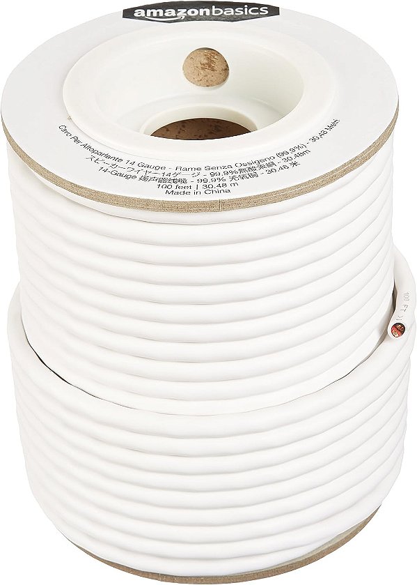 Cabo de fio de alto-falante de áudio de 14 gauge da Amazon Basics - 99,9% de cobre livre de oxigênio, 100 pés, preto