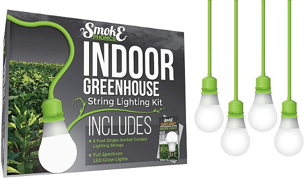 Kit de Iluminação LED com Luz do Dia de Espectro Completo para Estufa Interna SmokePhonics Miracle LED com Cabo de 6 Pés (4 unidades)