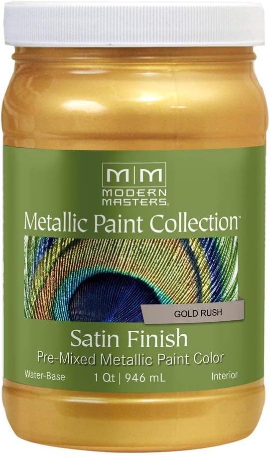 Mestres Modernos 1 qt ME658 Gold Rush Tinta Metálica da Coleção de Tintas Metálicas Decorativas à Base de Água