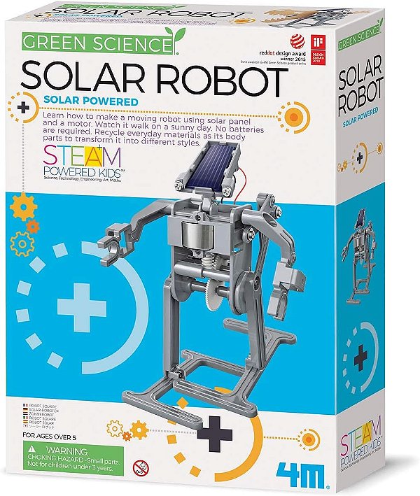 Kit Robô Solar de Ciências Verde 4M - Robótica de Energia Verde, Eco-Engenharia - Brinquedos STEM Educativos para Crianças e Adolescentes, Meninas e Meninos (Embalagem Pode Variar), Multicolorido
