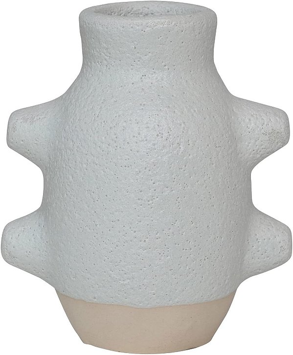 Vaso de cerâmica abstrato Creative Co-Op, acabamento branco vulcânico