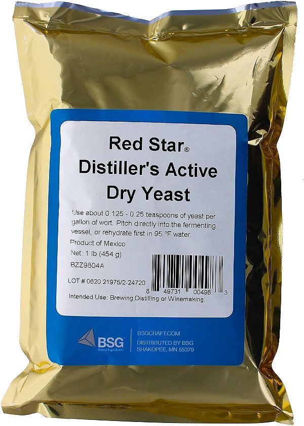 Estrela Vermelha DADY 1 lb. Levedura de Destilador - 2 Pacotes