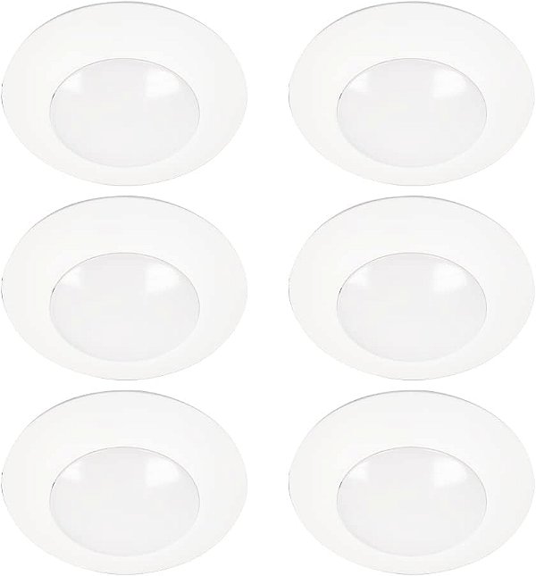 Luz de teto e parede LED HALO embutida de 4 polegadas - Montagem superficial - 5000K Branco - Pacote com 6