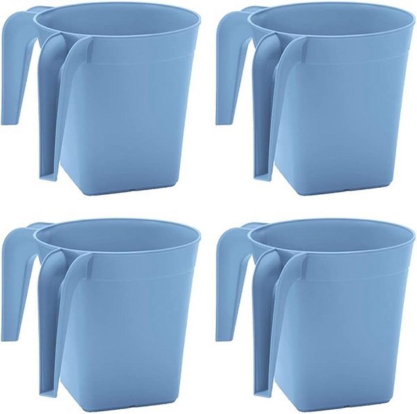 Copo de lavagem de plástico quadrado YBM Home, durável, para lavagem ritual das mãos, 1332L Azul-4