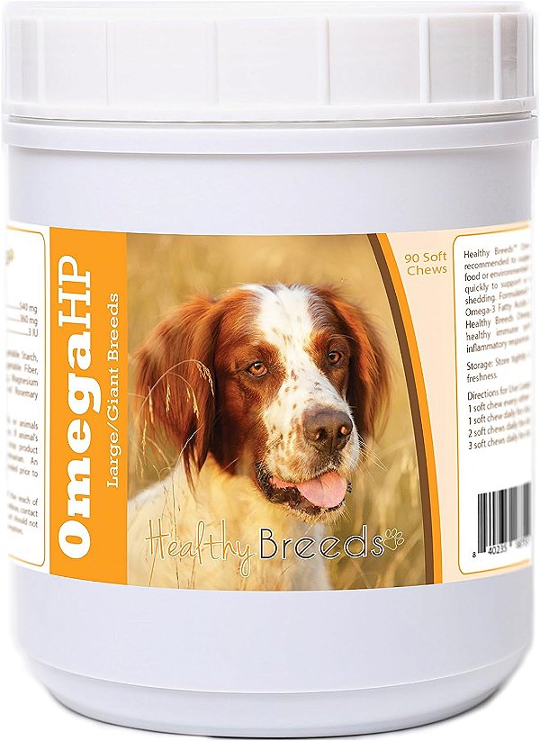 Suplemento de Mordidas Macias de Suporte de Ácidos Graxos Ômega HP para Pele e Pelagem de Irish Red and White Setter Saudável - 90 Unidades