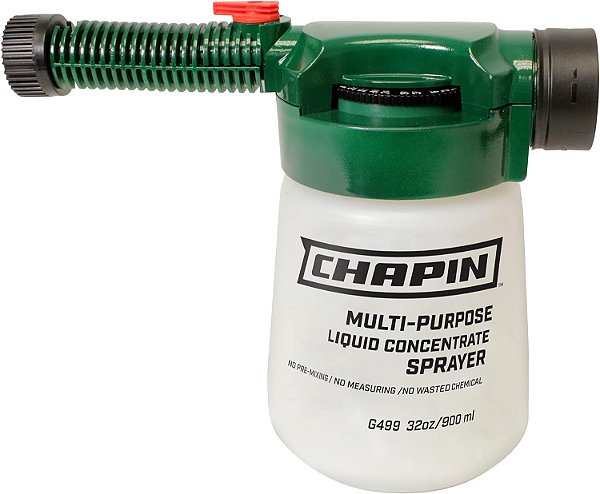 RE CHAPIN MFG WORKS G499 Pulverizador de Extremidade de Mangueira com Discagem de Taxa Ajustável, 32 OZ, Verde.