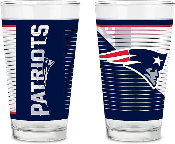 Copos de 16 oz da NFL Football Main da Rico Industries com Logotipo Impresso Digitalmente, Conjunto Prático de 2 Copos Clássicos para Bebidas, Seguro para Lava Louças