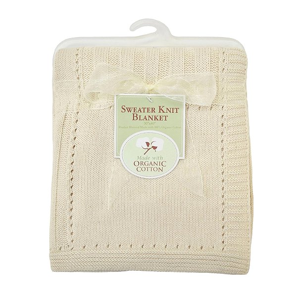 Manta de Swaddle de Malha American Baby Company feita com algodão orgânico, cor natural.