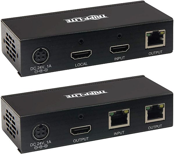 Kit Extensor Tripp Lite HDMI sobre Cat6 Transmissor Receptor Repetidor 4K60Hz (B127A-111-BHTH)