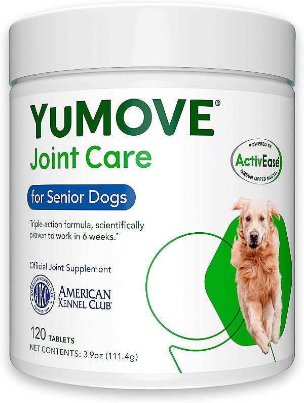 Tabletes para Cães Idosos YuMOVE | Suplemento de Alta Potência para Quadris e Articulações com Glucosamina, Ácido Hialurônico, Mexilhão Verde-Lábio | Cães com mais de 8 anos |