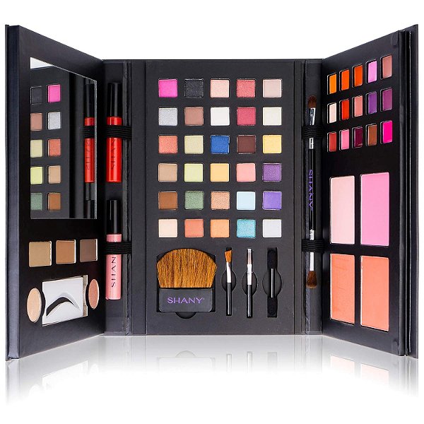 SHANY Luxe Book Conjunto de Maquiagem - Kit de Cosméticos de Viagem Tudo Em Um com 30 Sombras de Olhos, 15 Cores de Batom, 5 Pincéis, 4 Blushes Compactos, 3 Cores
