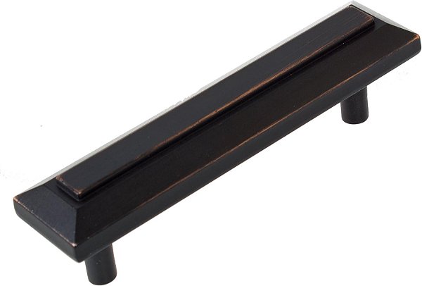 Puxadores de Armário Retangulares com Sulcos de 3 polegadas CC 10 Pack, Acabamento em Bronze Friccionado a Óleo da GlideRite Hardware 4362-ORB-10