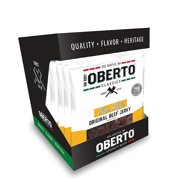 Oh Boy! Oberto Clássicos Estilo Fino Original Carne Seca, 2.2 Onças (Pacote com 8)