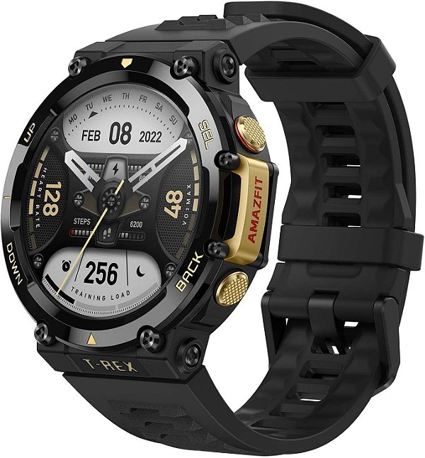 Relógio inteligente Amazfit T-Rex 2 para homens, 24 dias de duração da bateria, dual-band e 6 posicionamento por satélite, operação em temperatura ultra baixa, GPS militar resistente para uso externo, navegação