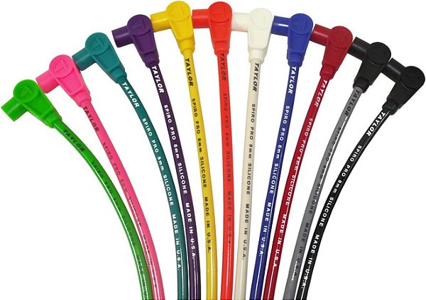 Conjunto de fios de vela de ignição vermelhos Taylor Cable 74206 Spiro-Pro