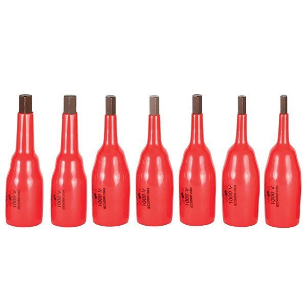 Kit de soquete Wiha 31890 de 3/8 polegadas, Polegadas, Isolado, 7 peças