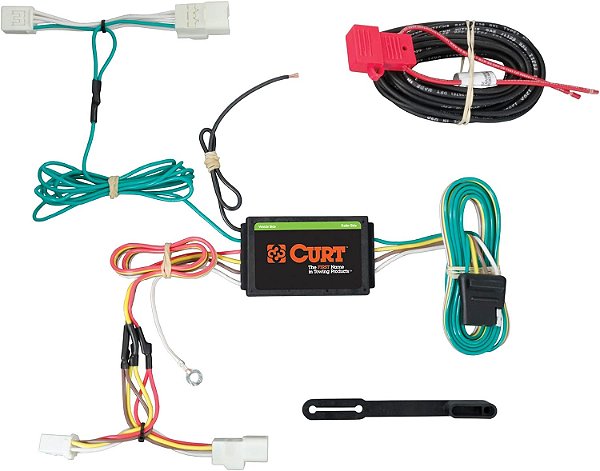 Adaptador de fiação de reboque personalizado de 4 pinos para veículo CURT 56259, compatível com o Subaru WRX selecionado, preto.
