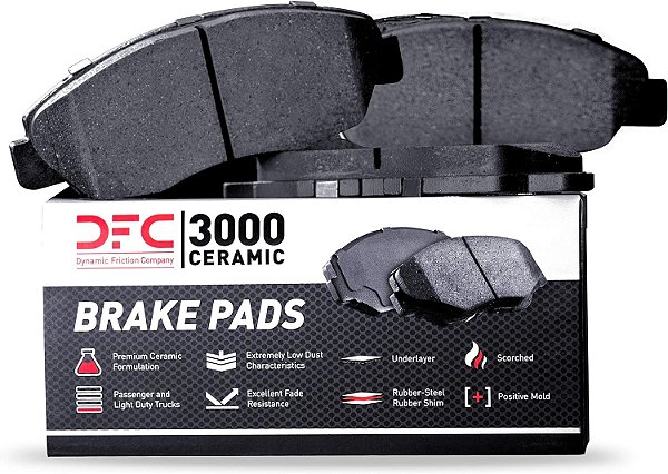 Pastilhas de freio cerâmicas da Dynamic Friction Company 3000 1310-0008-00-Front ou Rear Set
