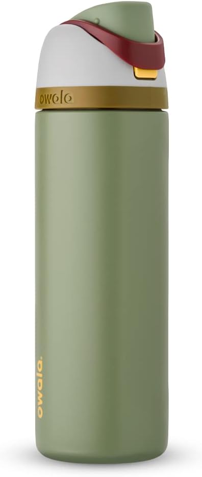 Garrafa de Água Isolada de Aço Inoxidável Owala Star Wars FreeSip com Canudo para Esportes e Viagens, Garrafa de Água Esportiva Livre de BPA, 24 oz, Festival Boba