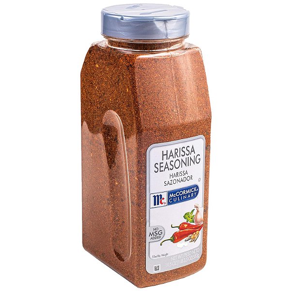 Tempero Harissa McCormick Culinary, 19,5 oz - Um recipiente de 19,5 onças de mistura de tempero Harissa, adiciona sabor norte-africano a carne bovina, frango, cordeiro, homus