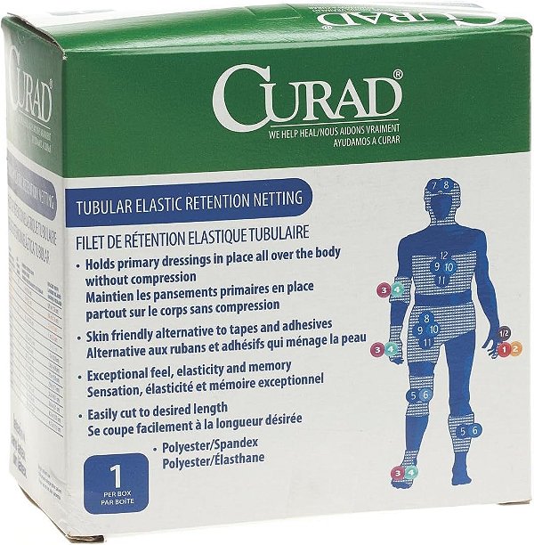 Rede de Vestir Elástica Tubular Medline, Stretch, Tamanho 6, 17 x 25 jardas