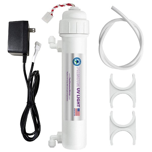 Sistema de Filtro de Água Esterilizador Ultravioleta UV da APEC Water Systems com Kit de Conexão Rápida de 1/4 de Polegada